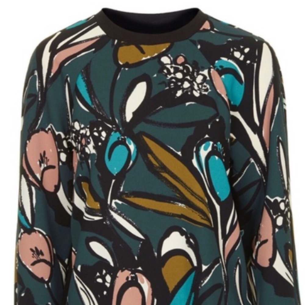 Topshop Flower Sketch Top